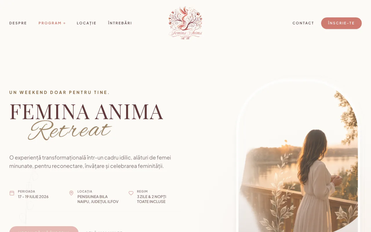 Captură din site-ul Femina Anima
